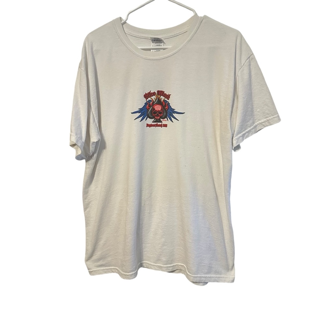 Vintage Y2K Bike Week Daytona Biker White Short Sleeve Graphic Tee shirt